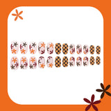 24pcs/Set Checkerboard Floral Press On Nails