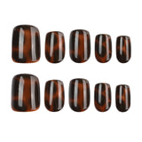24pcs/Set Tortoiseshell Leopard Print Press On Nails