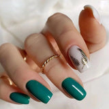 24pcs/Set Gold Leaf Press-On Nails