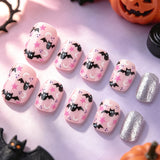 24pcs/Set Sparkly Glossy Bats Press-On Nails