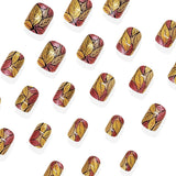 24pcs/Set Sparkling Fall Leaves Press On Nails