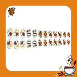 24pcs/Set Maple Leaf Pumpkin Coffee Brown Press On Nails