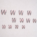 24pcs/Set Black & White Stripes and Polka DotsPress-On Nails
