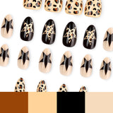 24pcs/Set Leopard Print with Stars Press On Nails
