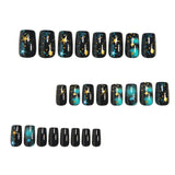 24pcs/Set Golden Starry Night Press-On Nails