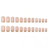 24pcs/Set Champagne Cat Eye French Press On Nails