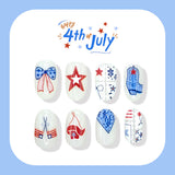 24pcs/Set Denim Star Bow Press-On Nails