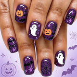 24pcs/Set Ghost Spider Pumpkins Press On Nails
