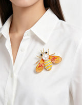 Hand-Painted Bee Brooch