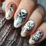 24pcs/Set Owl Press-On Nails