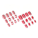 24pcs/Set Red & White Polka Dots Press On Nails