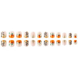 24pcs/Set Autumn Pumpkin & Leaves Press On Nails