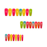 24pcs/Set Gradient Colorful Polka Dots Press-On Nails