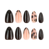 24pcs/Set Tortoiseshell Leopard French Press On Nails