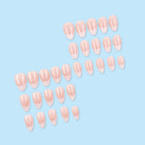 24pcs/Set Glitter French Tip Press-On Nails
