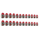 24pcs/Set Red Holly Press On Nails