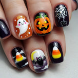 24pcs/Set Ghost, Pumpkin & Bat Press On Nails