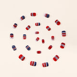 24pcs/Set Red and Blue Gradient Press-On Nails
