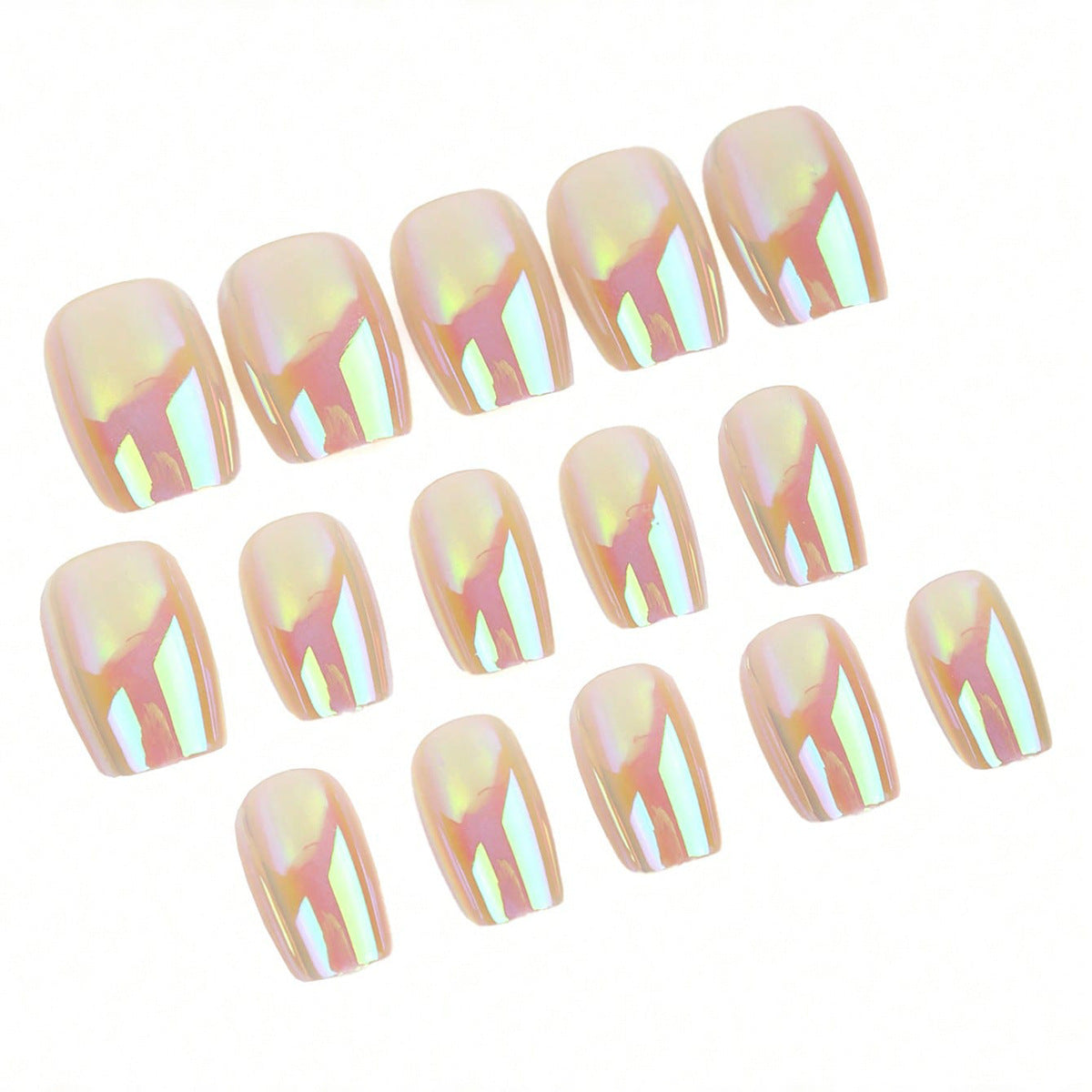 24pcs/Set Aurora Chrome Press-On Nails