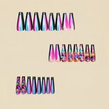 24pcs/Set Multicolor Butterfly Ombre Press-On Nails