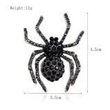 Black Rhinestone Spider Brooch