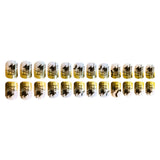 24pcs/Set Black & Gold Spider Web Press On Nails