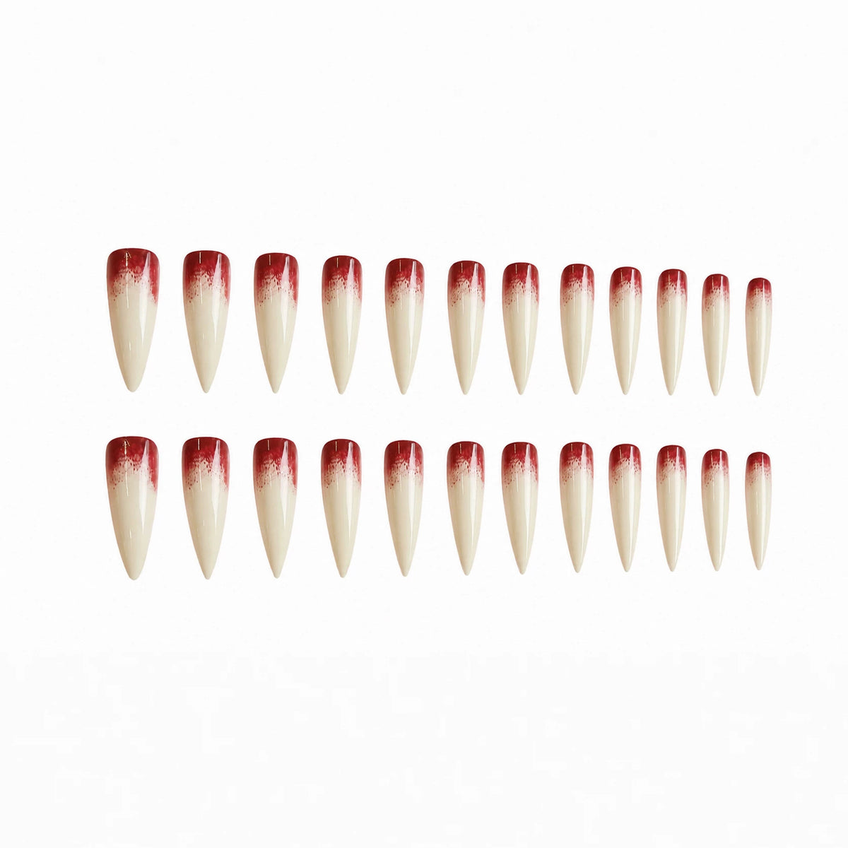 24pcs/Set Blood-Stained Marble Long Stiletto Press-On Nails