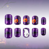 24pcs/Set Ghost Spider Pumpkins Press On Nails
