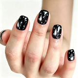 24pcs/Set Red Cat Eye with White Polka Dots Press On Nails