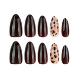 24pcs/Set Maillard Leopard Print Press-On Nails