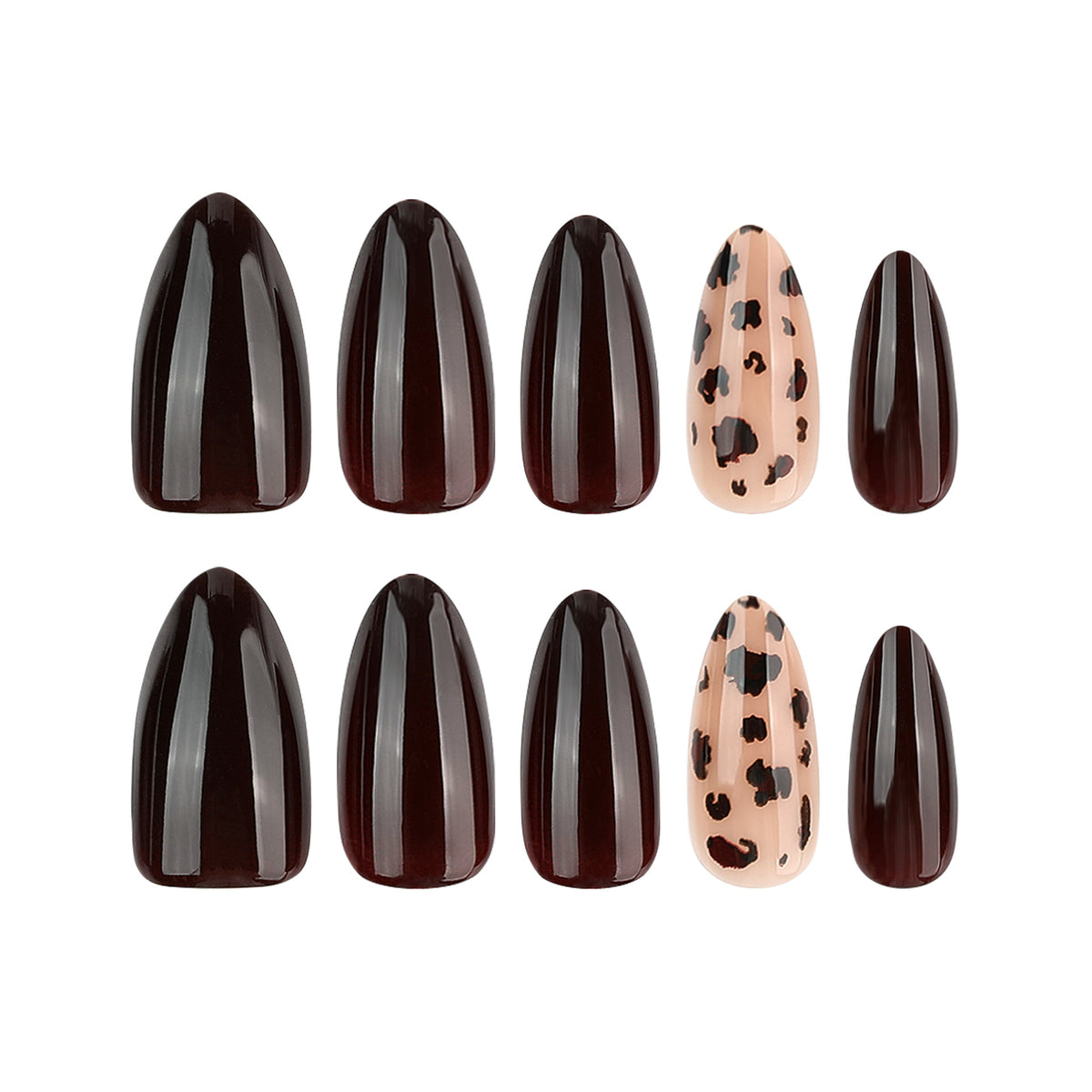24pcs/Set Maillard Leopard Print Press-On Nails