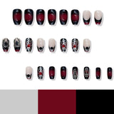 24pcs/Set Rhinestone Spider French Press On Nails