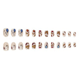 24pcs/Set Autumn Maple Leaves Press On Nails
