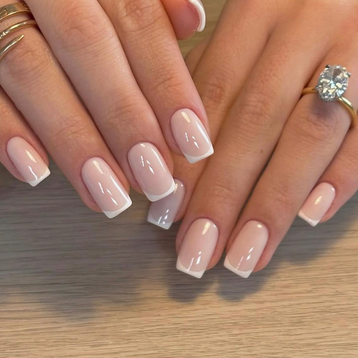 24pcs/Set Minimalist White French Tips Press-On Nails