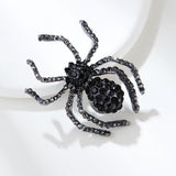 Black Rhinestone Spider Brooch