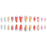 24pcs/Set Colorful Grapefruit Starfish & Seahorse Press On Nails