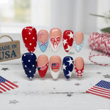 24pcs/Set White Polka Dot Tortoiseshell French Tips Press-On Nails