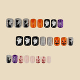 24pcs/Set Glow-in-the-Dark Ghosts & Pumpkins Press-On Nails