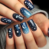 24pcs/Set Moon & Stars Night Sky Press-On Nails