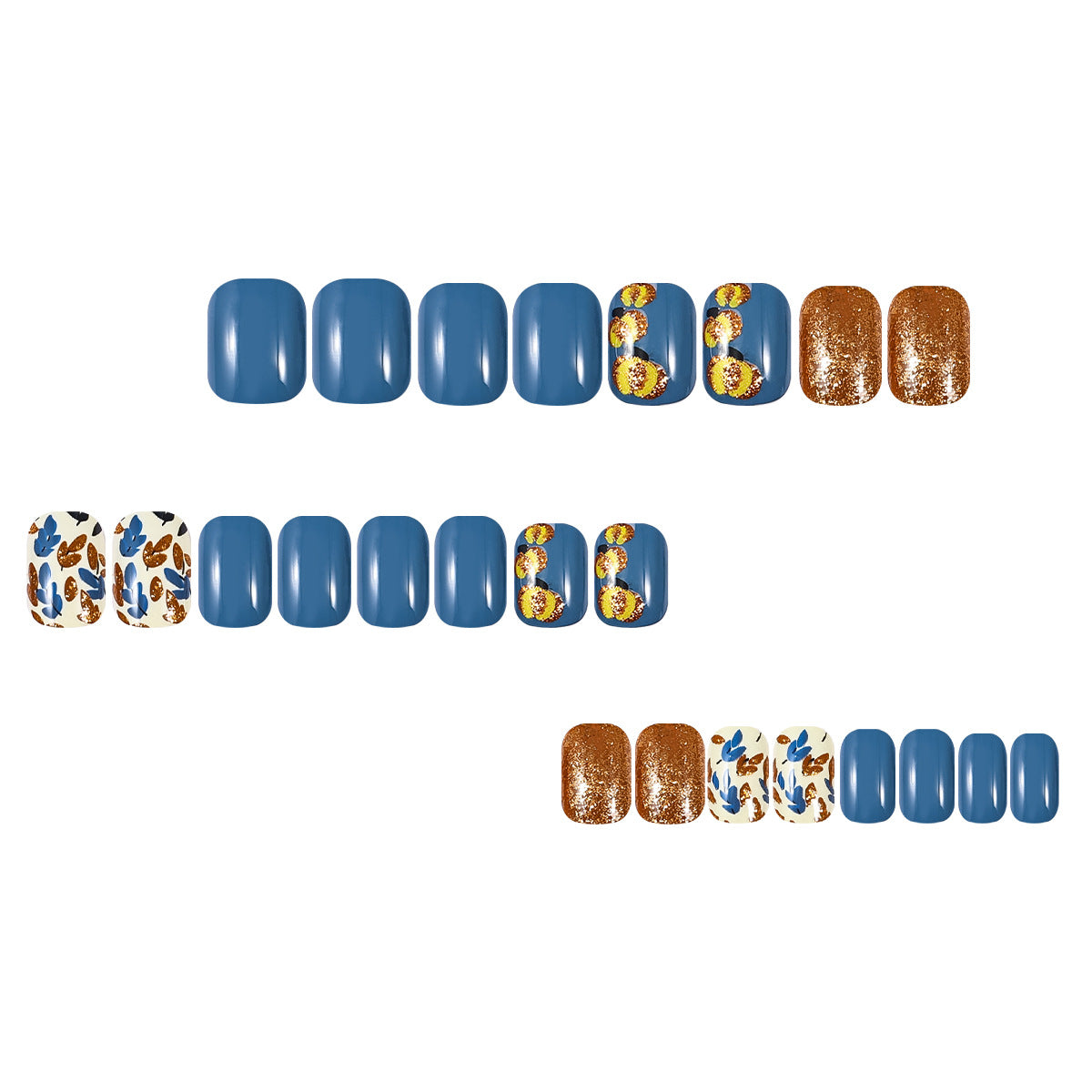 24pcs/Set Pumpkin & Leaf Press On Nails