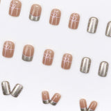 24pcs/Set Bow Polka Dot French Press On Nails