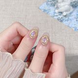 10pcs/Set Golden Mirror Blue Press-On Nails