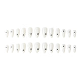 24pcs/Set White and Black Small Heart Press-On Nails