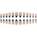 24pcs/Set Black Edge Press-On Nails