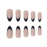 24pcs/Set Black Edge Press-On Nails