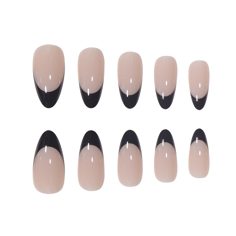 24pcs/Set Black Edge Press-On Nails