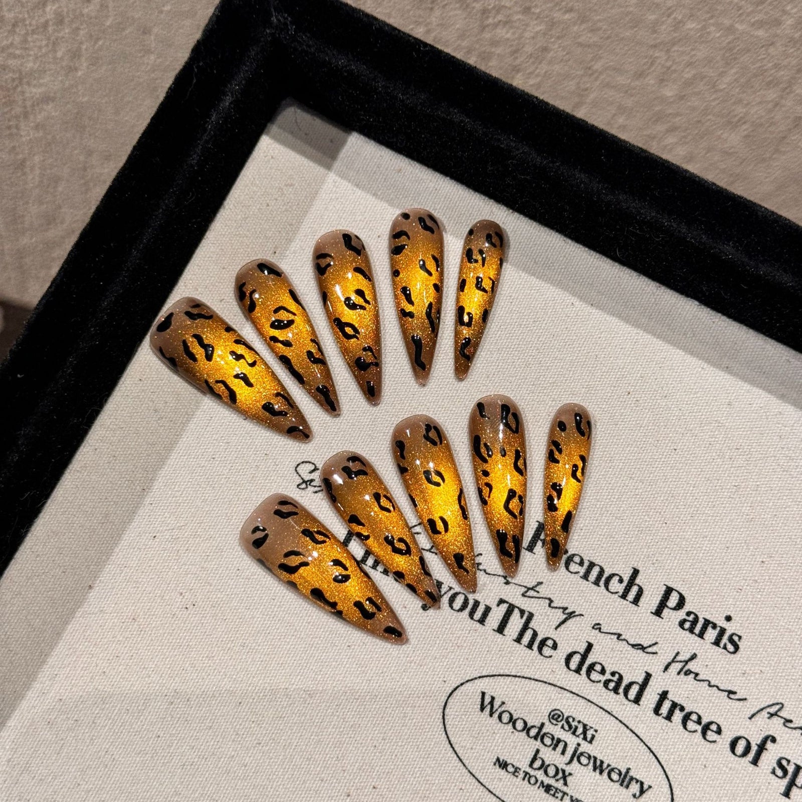 24pcs/Set Yellow Leopard Print Press-On Nails