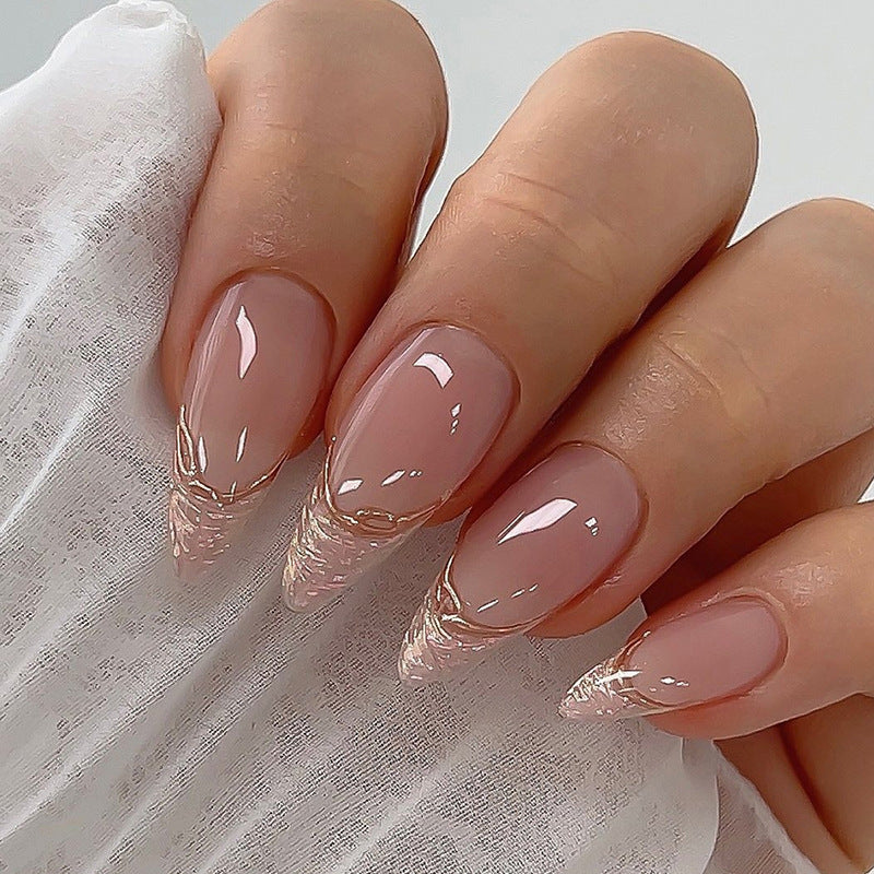 24pcs/Set Golden Edge Press-On Nails