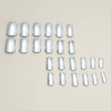 24pcs/Set Silver Mirror Press-On Nails