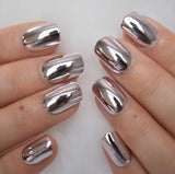 24pcs/Set Silver Mirror Press-On Nails